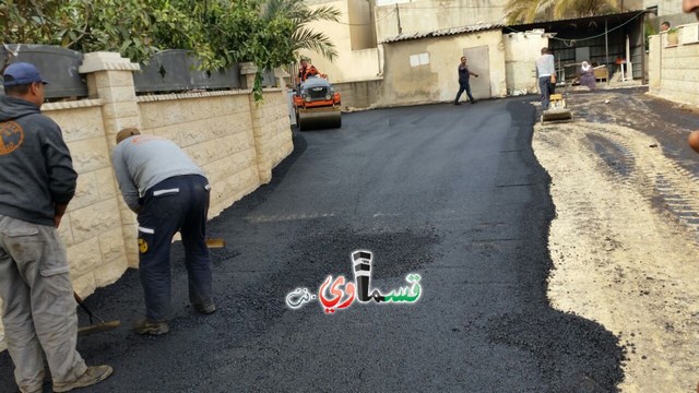  كفرقاسم : تعبيد وتزفيت حي ال بشير بعد مرور 35 عاما وسكان الحي .. شكرا  لابن بدير عادل بدير 